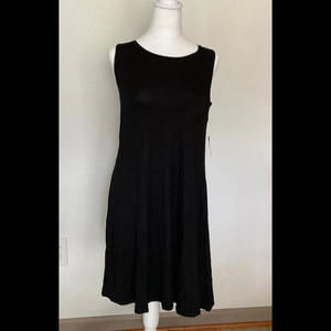 Women’s Amazon Essentials Black Sleeveless Tank Swing Dress Size XS New W/ Tags